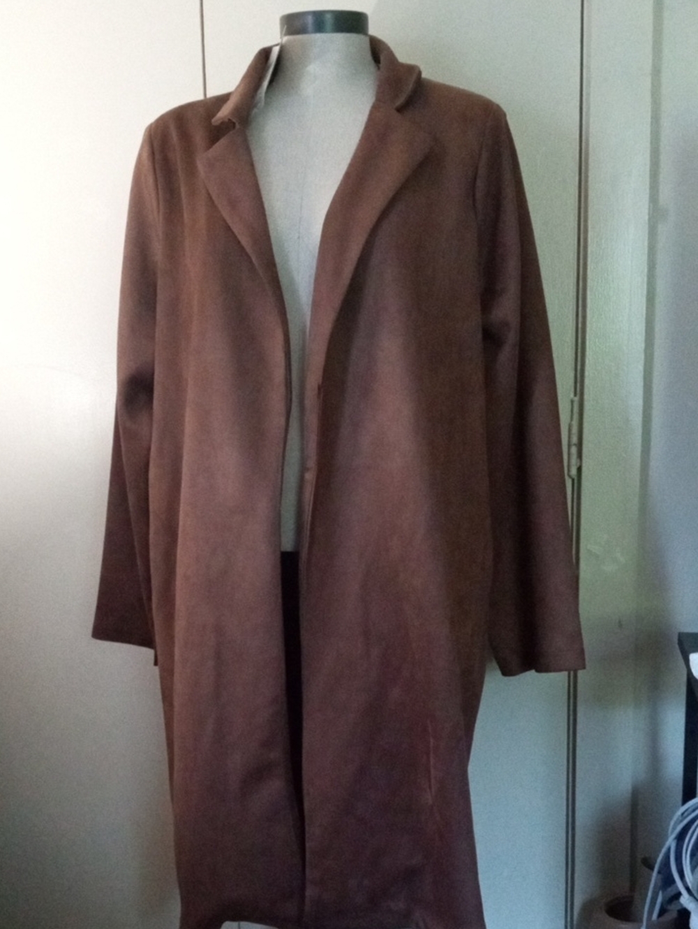 NWT Jade & Ivory Open Front Duster Coat Trench Size Large